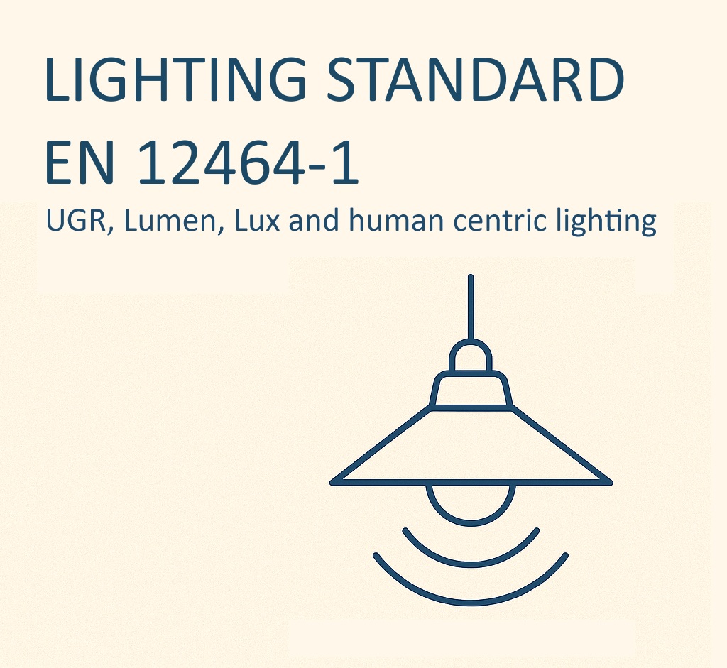 EN 12464-1, human-centric-valaistus, UGR, lumenit, luksit. - LedStore Viivapiirros LedStore.fi:n kattovalaisimesta ja tekstit: EN 12464-1, human-centric-valaistus, UGR, lumenit, luksit.